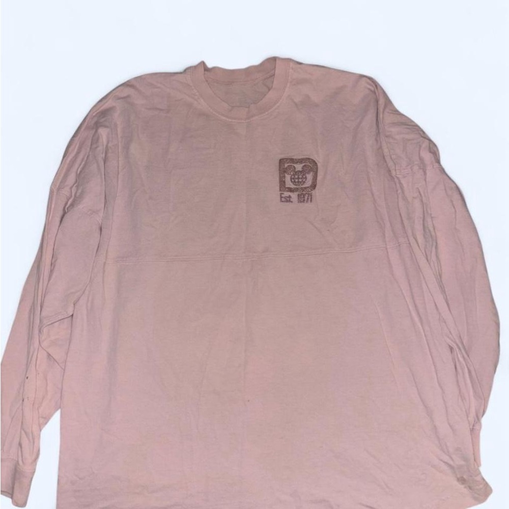 Disney Women's Long Sleeve Tee - Light Pink with Chest Logo